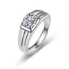 Wholesale Couple Ring Imitation Moissanite Copper Geometric Electroplating