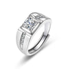 Wholesale Couple Ring Imitation Moissanite Copper Geometric Electroplating