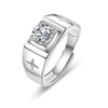 Wholesale Couple Ring Imitation Moissanite Copper Geometric Electroplating