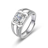 Wholesale Couple Ring Imitation Moissanite Copper Geometric Electroplating