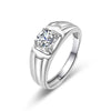 Wholesale Couple Ring Imitation Moissanite Copper Geometric Electroplating