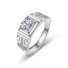 Wholesale Couple Ring Imitation Moissanite Copper Geometric Electroplating