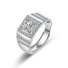 Wholesale Couple Ring Imitation Moissanite Copper Geometric Electroplating