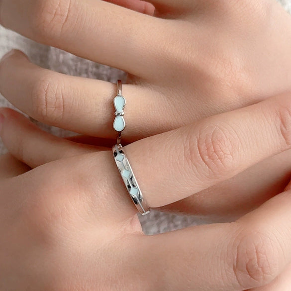 Wholesale Couple Ring S925 Silver Rhombus Bowshaped Electroplated Jewelry
