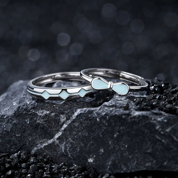 Wholesale Couple Ring S925 Silver Rhombus Bowshaped Electroplated Jewelry