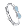 Wholesale Couple Ring S925 Silver Rhombus Bowshaped Electroplated Jewelry
