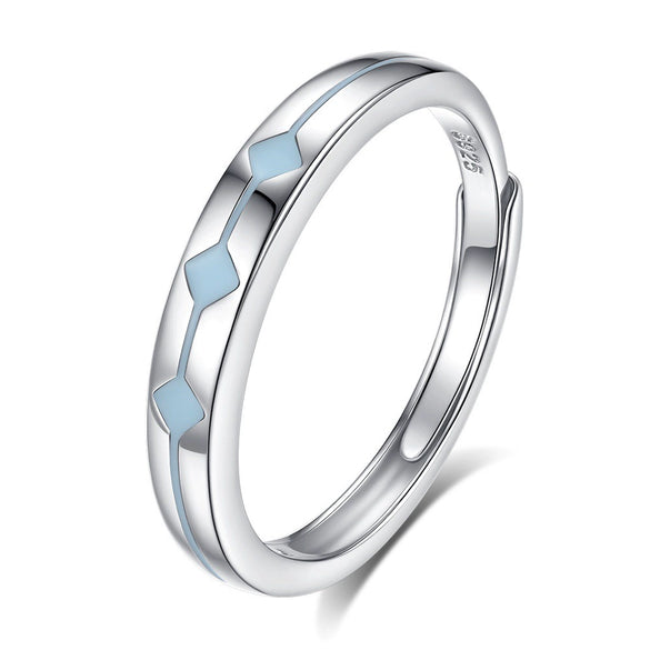Wholesale Couple Ring S925 Silver Rhombus Bowshaped Electroplated Jewelry