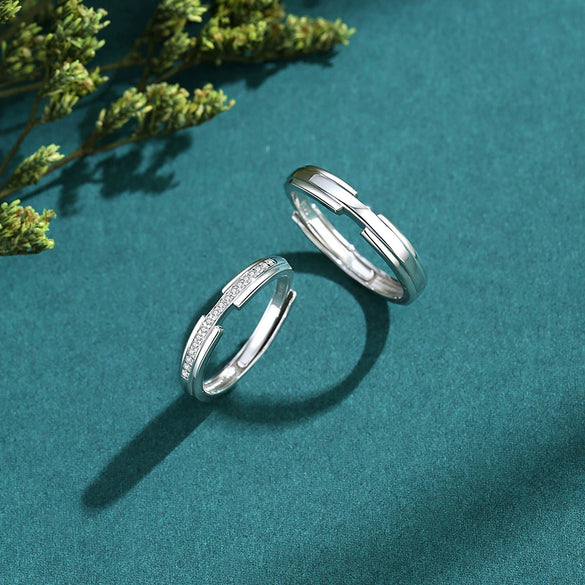 Wholesale Couple Ring S925 Sterling Silver Allmatch Style Electroplating Opening Ring