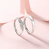Wholesale Couple Ring S925 Sterling Silver Cupid's Wing Opening Design With Diamond