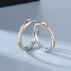Wholesale Couple Ring S925 Sterling Silver Geometric Double Birthday Knot Electroplated Design