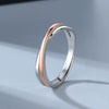 Wholesale Couple Ring S925 Sterling Silver Geometric Double Birthday Knot Electroplated Design