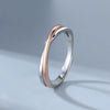 Wholesale Couple Ring S925 Sterling Silver Geometric Double Birthday Knot Electroplated Design