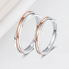 Wholesale Couple Ring S925 Sterling Silver Geometric Double Birthday Knot Electroplated Design