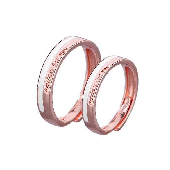 Wholesale Couple Ring S925 Sterling Silver Geometric Electroplating Design