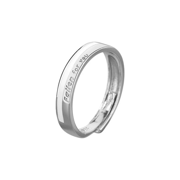 Wholesale Couple Ring S925 Sterling Silver Geometric Electroplating Design