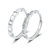 Wholesale Couple Ring S925 Sterling Silver Geometric Open Mouth Design Electroplated