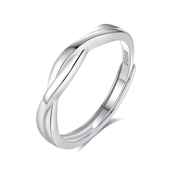 Wholesale Couple Ring S925 Sterling Silver Geometric Style With Zircon