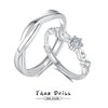 Wholesale Couple Ring S925 Sterling Silver Geometric Style With Zircon