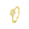 Wholesale Couple Ring S925 Sterling Silver Microinlaid Geometric Sun Moon Jewelry Light Luxury Style