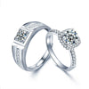 Wholesale Couple Ring S925 Sterling Silver Moissanite Geometric Light Luxury Jewelry