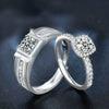 Wholesale Couple Ring S925 Sterling Silver Moissanite Geometric Light Luxury Jewelry