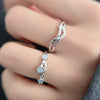 Wholesale Couple Ring 925 Silver Fluorescent Flower Spray Branches Electroplated