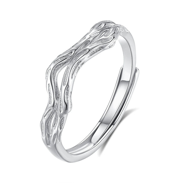 Wholesale Couple Ring 925 Silver Fluorescent Flower Spray Branches Electroplated