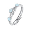 Wholesale Couple Ring 925 Silver Fluorescent Flower Spray Branches Electroplated