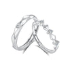 Wholesale Couple Ring 925 Silver Geometric Diamond Styling