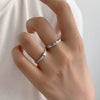 Wholesale Couple Ring 925 Silver Geometric Style Diamond Design