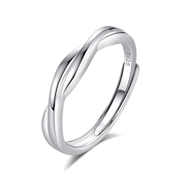 Wholesale Couple Ring 925 Sterling Silver Geometric Design