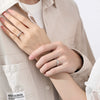 Wholesale Couple Ring 925 Sterling Silver Geometric Design