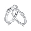 Wholesale Couple Ring 925 Sterling Silver Geometric Design