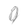 Wholesale Couple Ring 925 Sterling Silver Geometric Mobius Adjustable Open Plain Ring