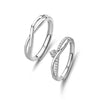 Wholesale Couple Ring 925 Sterling Silver Geometric Mobius Adjustable Open Plain Ring