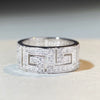 Wholesale Couple Ring 925 Sterling Silver Geometric Style Electroplated Allmatch Stacked Ring With Zircon