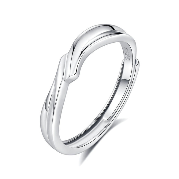 Wholesale Couple Ring 925 Sterling Silver Heart Shaped Allmatch Style Open Ring