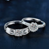 Wholesale Couple Ring 925 Sterling Silver Moissanite Heart Shape Set With Diamonds Minimalist Design