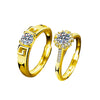 Wholesale Couple Ring 925 Sterling Silver Moissanite Heart Shape Set With Diamonds Minimalist Design
