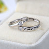 Wholesale Couple Ring 925 Sterling Silver Retro Style Heart Letter Open Ring Jewelry With Electroplating