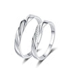 Wholesale Couple Ring 925 Sterling Silver With Star Pattern Plated Pt950 Gold