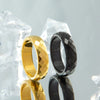 Wholesale Couple Ring Titanium Steel Geometric Quadrilateral Electroplated