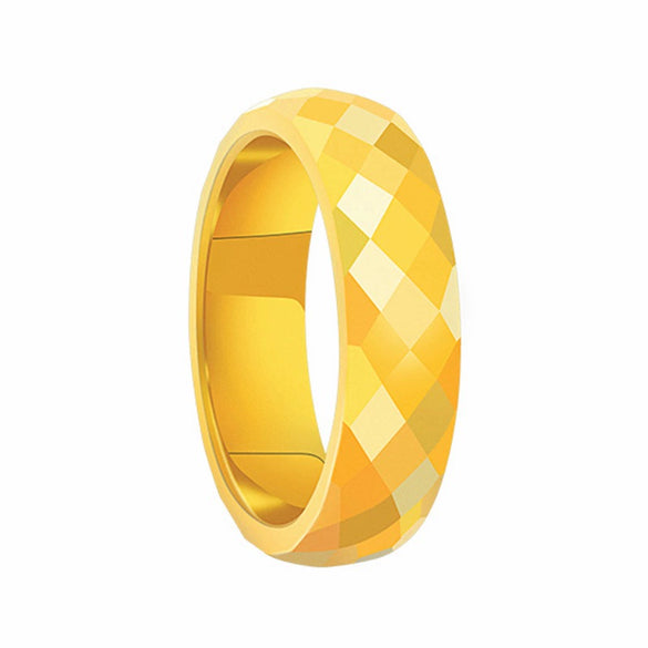 Wholesale Couple Ring Titanium Steel Geometric Quadrilateral Electroplated