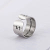 Wholesale Couple Ring Titanium Steel With Letters Numbers Text And Oil Design
