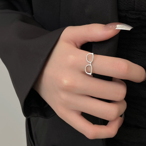 Wholesale Couple Ring Zinc Alloy Heart Shape Geometric Style Electroplated