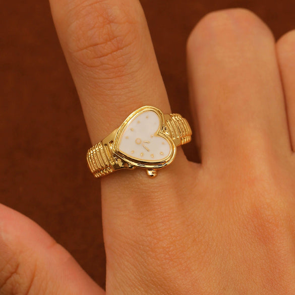 Wholesale Couple Ring Zinc Alloy Heart Shape Geometric Style Electroplated