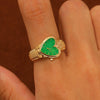Wholesale Couple Ring Zinc Alloy Heart Shape Geometric Style Electroplated