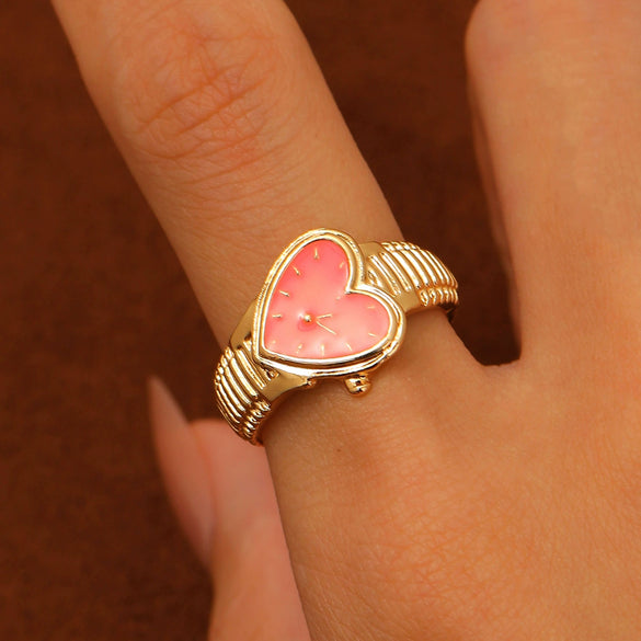 Wholesale Couple Ring Zinc Alloy Heart Shape Geometric Style Electroplated