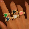 Wholesale Couple Ring Zinc Alloy Heart Shape Geometric Style Electroplated