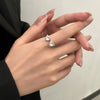 Wholesale Couple Ring Zinc Alloy Heart Shape Geometric Style Electroplated